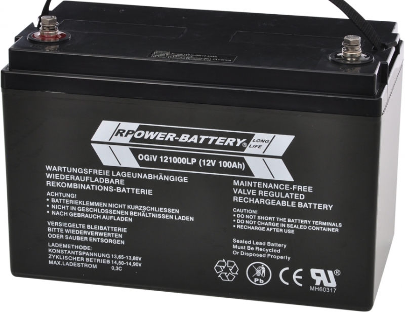 RPower OGiV 121000 LP 12V 100Ah AGM Batterie Long-Life wartungsfrei