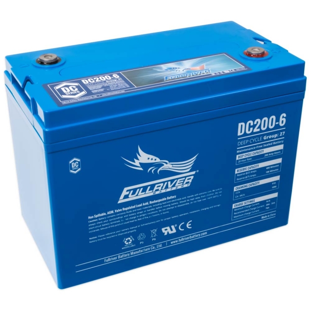 Fullriver DC200-6, 6V 200Ah Deep Cycle Blei AGM Batterie, wartungsfrei